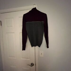 Calvin Klein Maroon and Charcoal Turtleneck Sweater